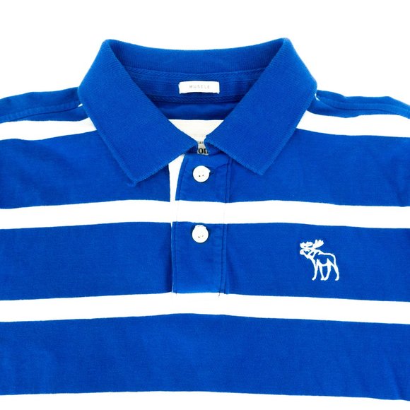 Abercrombie & Fitch Shirts | Abercrombie Mens Polo Shirt Muscle Striped Blue | Poshmark